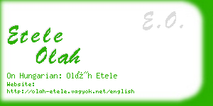 etele olah business card